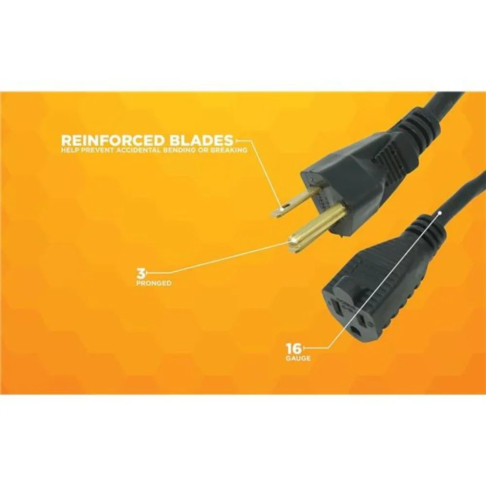 Woods Indoor Extension Cord, 15 Ft 16 Gauge 3 Prong,Garage & Workshop Power Cord